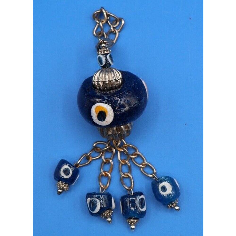 Turkish Nazar Lucky Evil Eye Glass Wall Hanging Protection Decor Amulet Blue